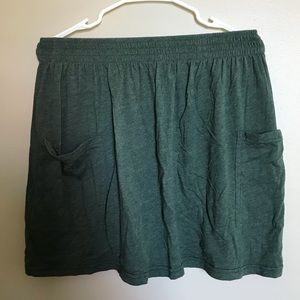 AMERICAN APPAREL GREEN COTTON SKIRT WITH POCKETS